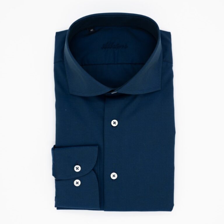 Navy Shirt With Beige Buttons – Albatros